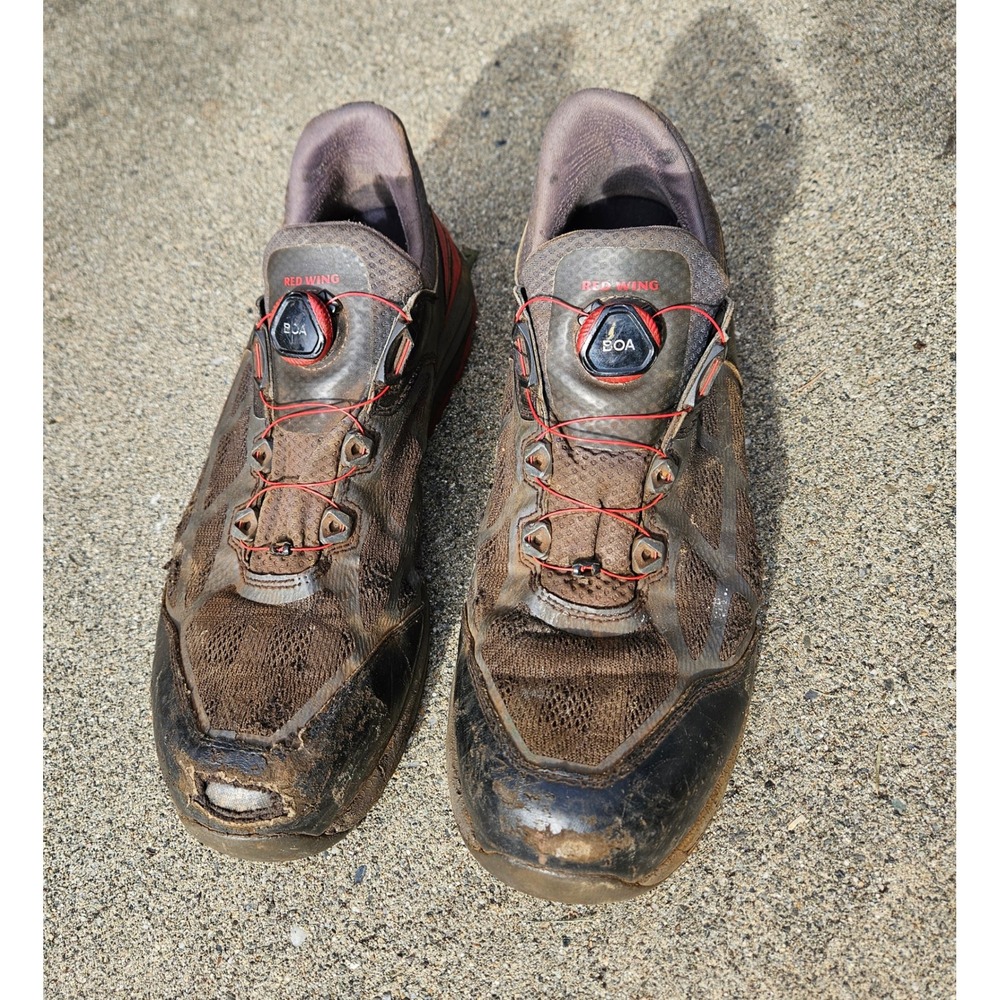 Red Wing CoolTech Athletics 6343 BOA Safety Toe Work Shoes Mens 13 D Black Red - Picture 1 of 9